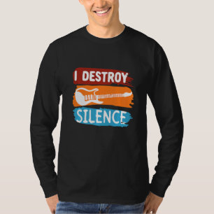 Camiseta Vintage de guitarra de rock electrónico que destru