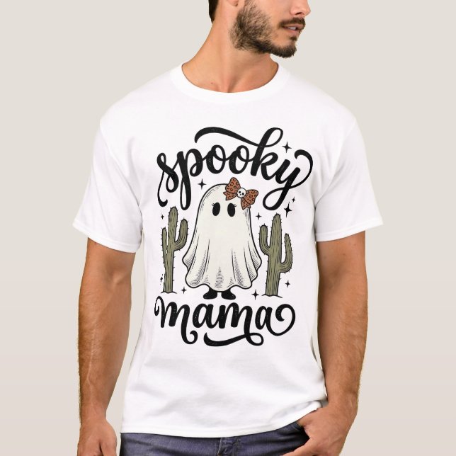Camiseta Vintage de Halloween de Cactus Fantasma M (Anverso)