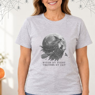 Camiseta vintage de Halloween para profesoras bruj