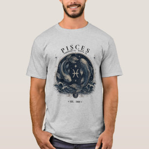 Camiseta vintage de hombre con pez del zodiaco Pis