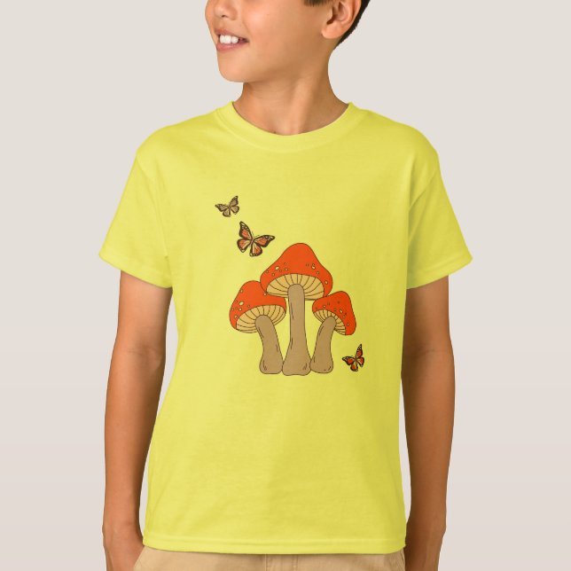 Camiseta Vintage de Hongo Mágico Mariposa (Anverso)