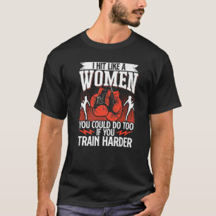 Camiseta Vintage de Kickboxing que golpeé como una mujer qu