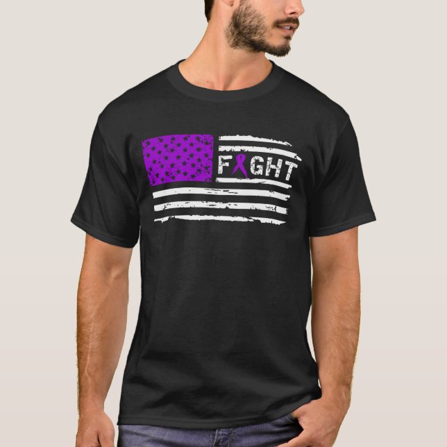 Camiseta Vintage de la bandera americana del cáncer (Anverso)