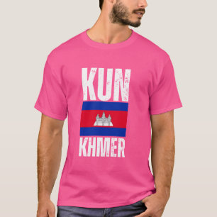 Camiseta Vintage de la bandera de Camboya de Kun Khmer