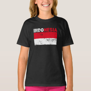 Camiseta vintage de la bandera de Indonesia