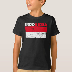 Camiseta vintage de la bandera de Indonesia