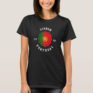 Camiseta Vintage de la bandera portuguesa de LISBON