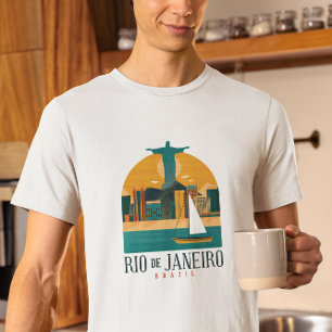 Camiseta Vintage de la Ciudad de Brasil en Río de Janeiro