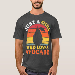 Camiseta Vintage de la fruta aguacate sólo un Chica que ama