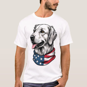 Camiseta Vintage de Línea Artística de Golden Retr