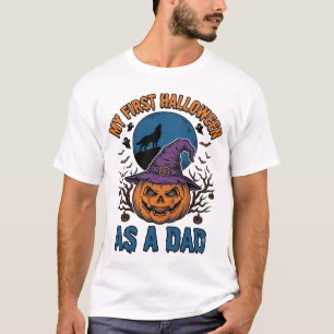 Camiseta vintage de lobo de calabaza del primer pa