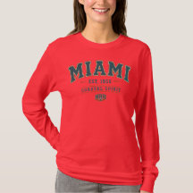 Camiseta vintage de manga larga para mujeres Miami