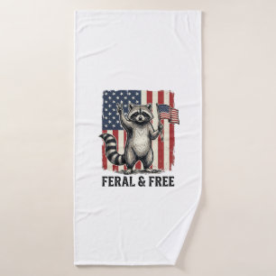 Camiseta Vintage de Mapache Patriótico Feral y Lib