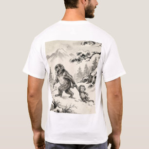 Camiseta vintage de mono macaco japonés