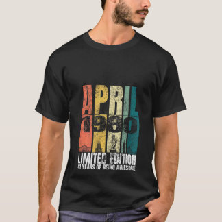 Camiseta Vintage de mujeres abril de 1980 Bday 41 años de e