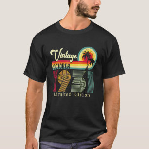 Camiseta Vintage De Octubre De 1931 Cumpleaños En La Playa 