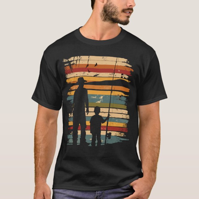 Camiseta Vintage de pesca de padre e hijo (Anverso)