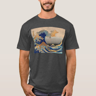 Camiseta Vintage de PixDezines, Gran Ola, Hokusai 葛 飾 北 斎 の
