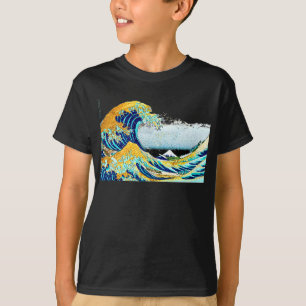 Camiseta Vintage de PixDezines, Gran Ola, Hokusai 葛 飾 北 斎 の