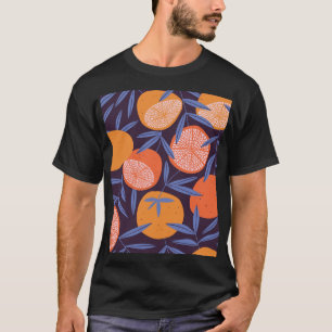 Camiseta Vintage de pomelo, patrón de fruta tropical.