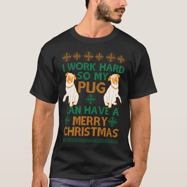 Camiseta Vintage de Pug Navidades (Anverso)