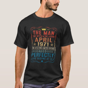 Camiseta Vintage De Regalo De 50 Años Abril De 1971 50º Cum