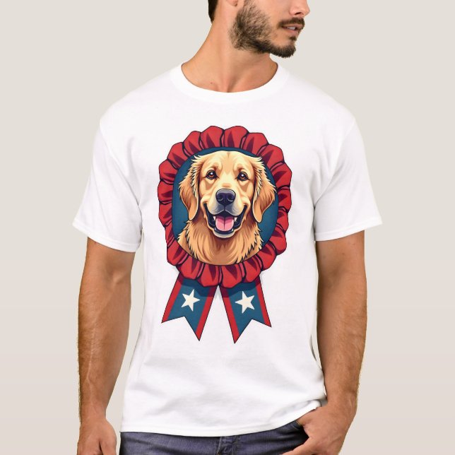 Camiseta Vintage de Roseta de Golden Retriever Pat (Anverso)