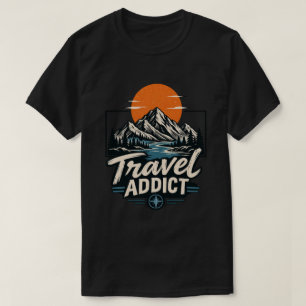 Camiseta Vintage de Viajero Adicto a la Montaña