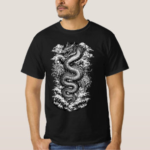 Camiseta Vintage del Dragón Japonés Irez Tradici
