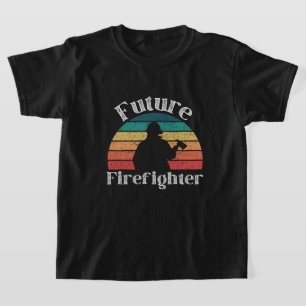 Camiseta Vintage del futuro bombero con texto de textura bl
