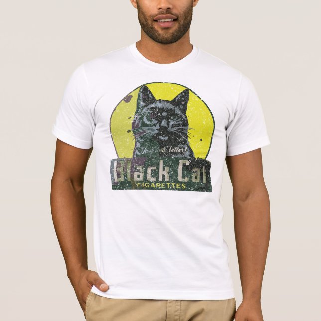 Camiseta Vintage del gato negro (Anverso)