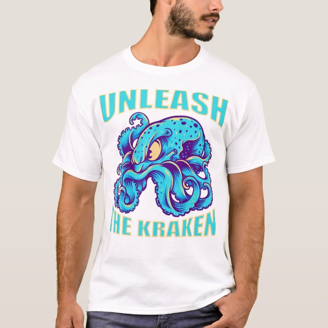 Camiseta Vintage del Monstruo del Mar de Kraken desencadena (Anverso)
