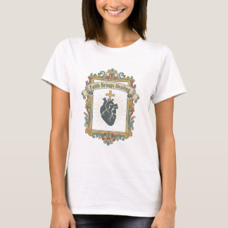 Camiseta vintage del Sagrado Corazón que trae fe y
