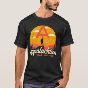 Camiseta Vintage del sendero appalache en la escala de retr