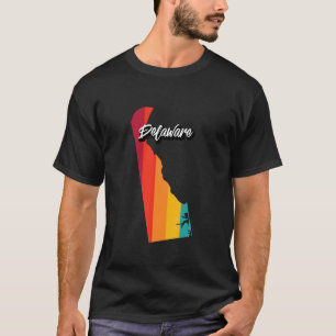 Camiseta Vintage Delaware Retro 70s Stripes Delaware Us Sta