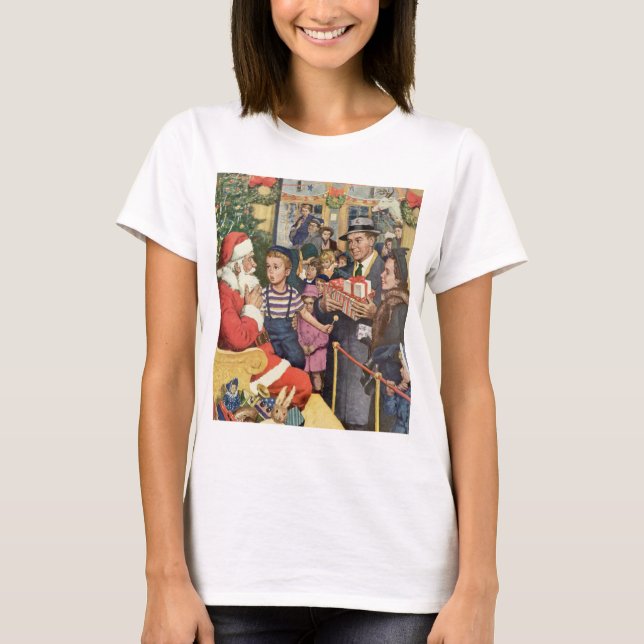 Camiseta Vintage deseo navideño, chico de Papá Noel (Anverso)