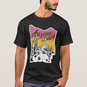 Camiseta Vintage Desert Feed Sunset Mountain Adventure Cact
