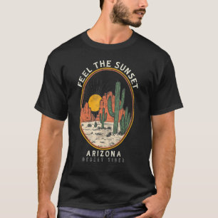 Camiseta Vintage Desert Vibes Feed Sunset Mountain Cactus A