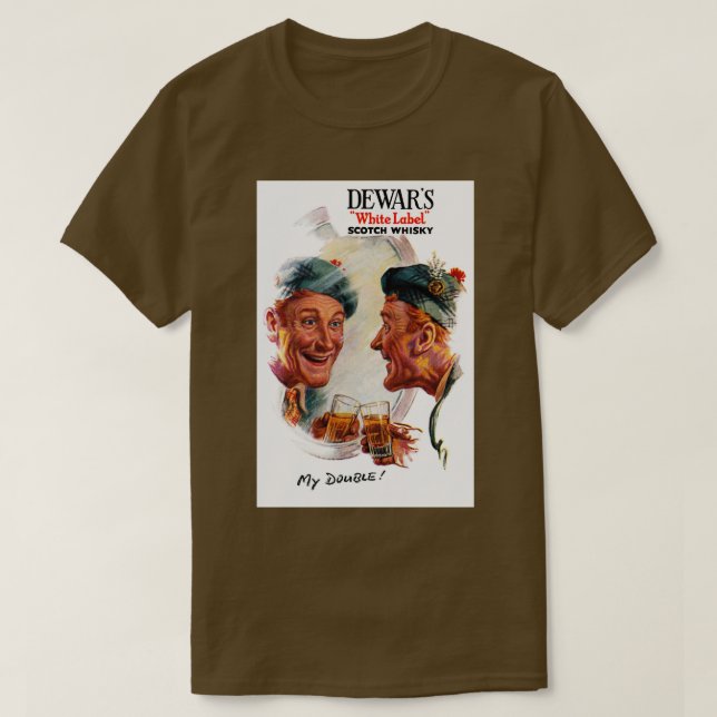 Camiseta Vintage Dewars Scotch Whisky Anuncio (Diseño del anverso)