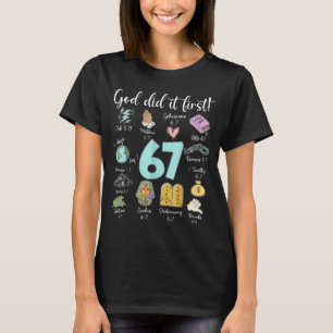 Camiseta Vintage Dios Lo Hizo Primero 67 Seis Siete Meme Cr