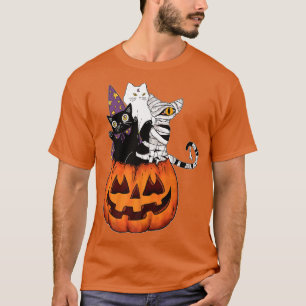 Camiseta Vintage disfraz de gato de Halloween, asustado Jac