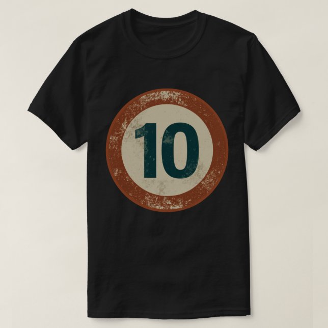 Camiseta Vintage Distressed Number 10 (Diseño del anverso)