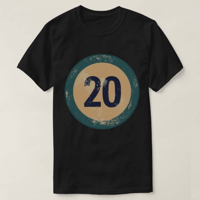 Camiseta Vintage Distressed Number 20 (Diseño del anverso)