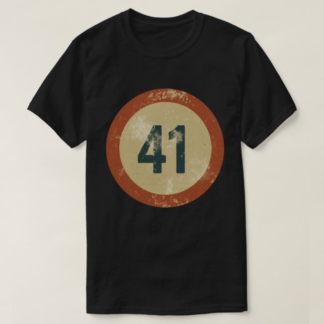 Camiseta Vintage Distressed Number 41 (Diseño del anverso)
