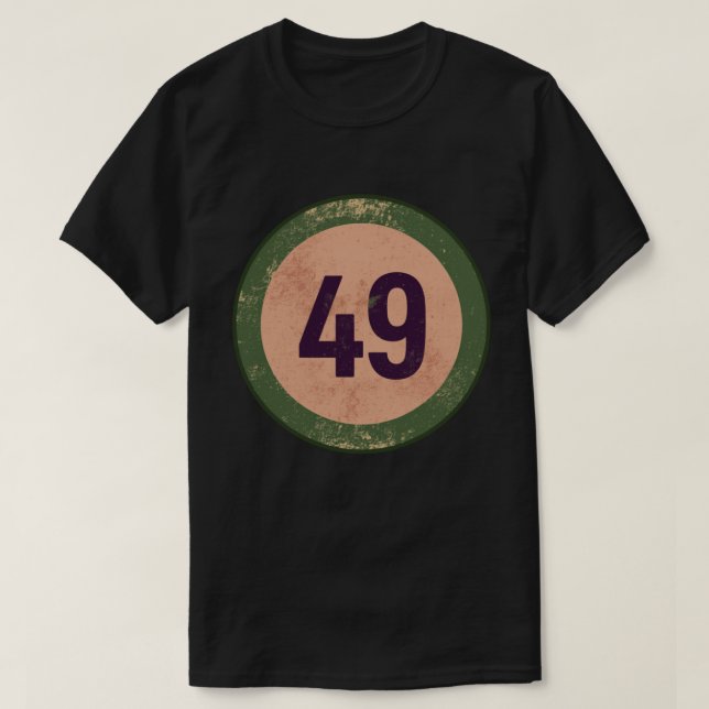 Camiseta Vintage Distressed Number 49 (Diseño del anverso)