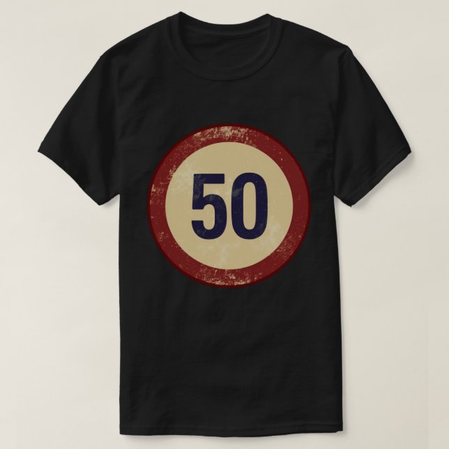 Camiseta Vintage Distressed Number 50 (Diseño del anverso)
