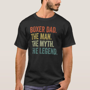 Camiseta Vintage Dog Dad Man Mythe Legend Fathers Day Boxer