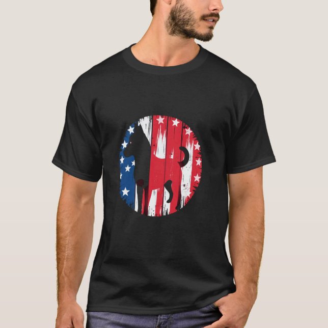 Camiseta Vintage Dog USA Flag (Anverso)
