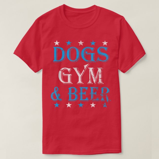 Camiseta Vintage Dogs Gym And Beer  (Diseño del anverso)