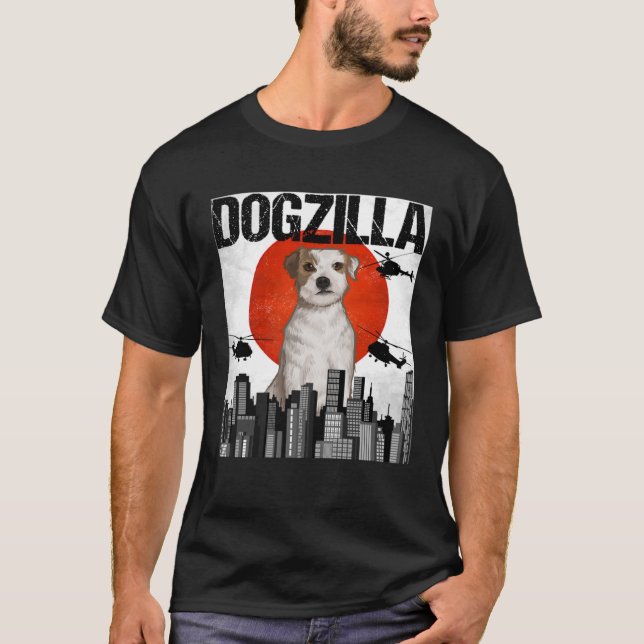 Camiseta Vintage Dogzilla Parson Russell Terrier (Anverso)